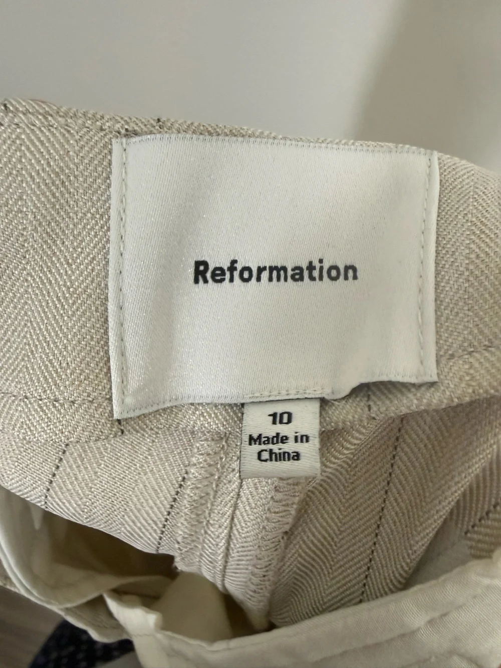 Reformation Vida Low Rise Pant Trouser Dune Stripe Size 10 - Picture 6 of 7